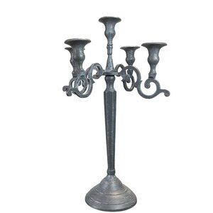 Gray distressed candelabra